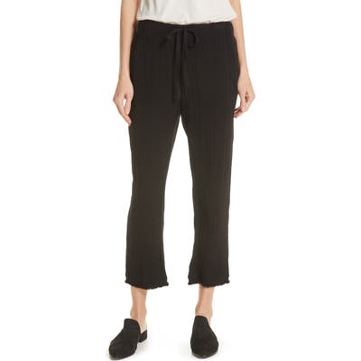 Eileen Fisher Drawstring Organic Cotton Crop Pants, Black