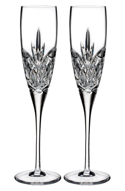 Waterford Love Forever Set of 2 Lead Crystal Champagne Flutes in Clear at Nordstrom
