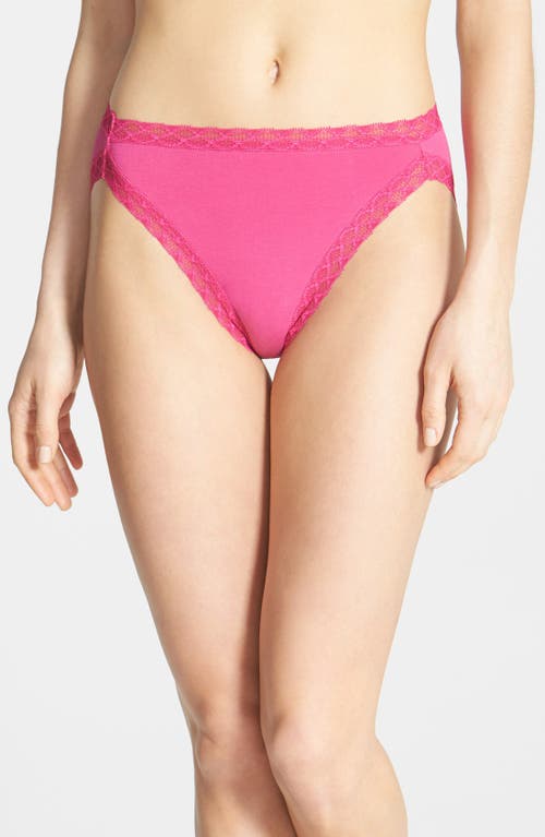Natori Bliss Cotton French Cut Briefs in Bright Pink