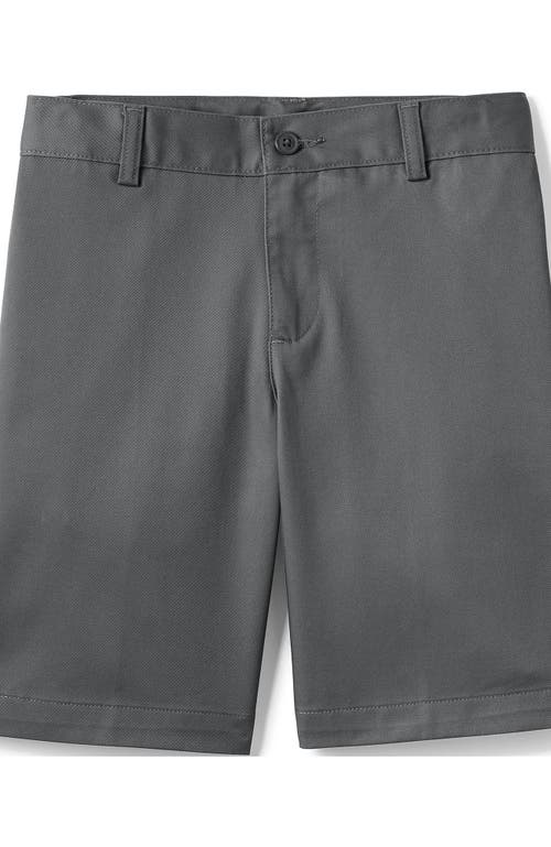 Shop Lands' End School Uniform Boys Plain Front Blend Chino Shorts In Arctic Gray