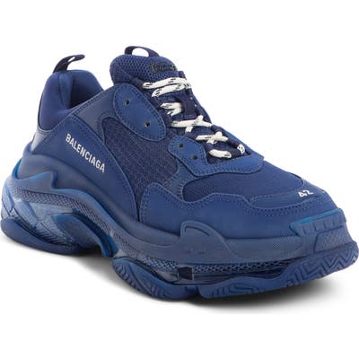 Balenciaga Triple S Clear Sole Trainer Sneaker, Blue