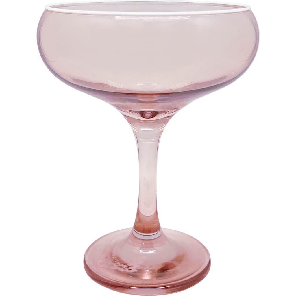 Mariposa Fine Line Clear Coupe Glasses, Set Of 4 In Pink