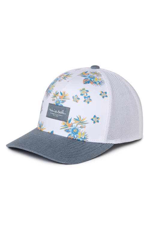 TravisMathew Salt Pond Beach Floral Trucker Hat in White