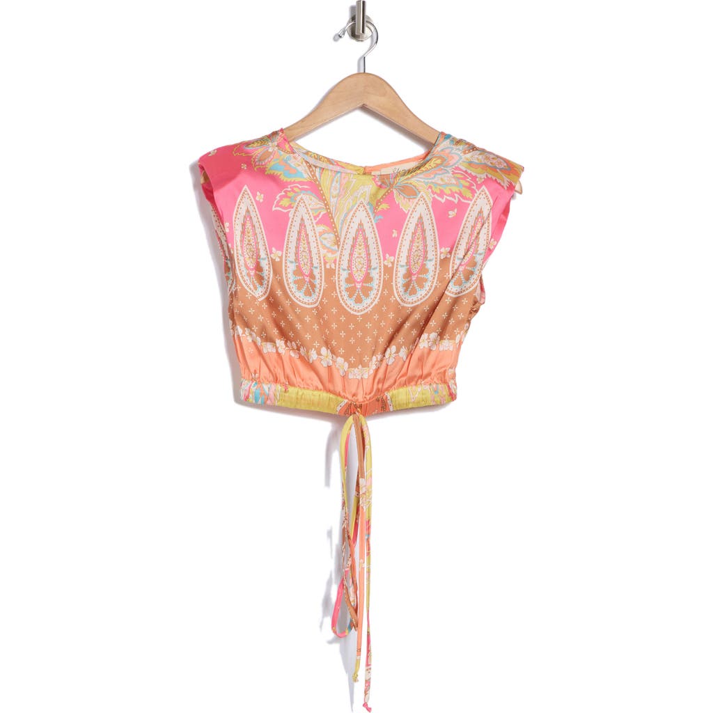 Shop Elan Paisley Sleeveless Cover-up Top In Pink Bali Print
