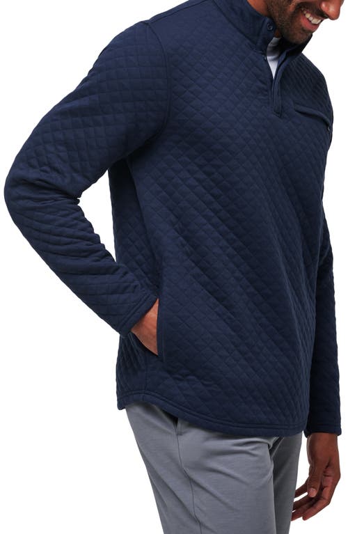 Travismathew Transatlantic Quilted Henley Pullover In Total Eclipse