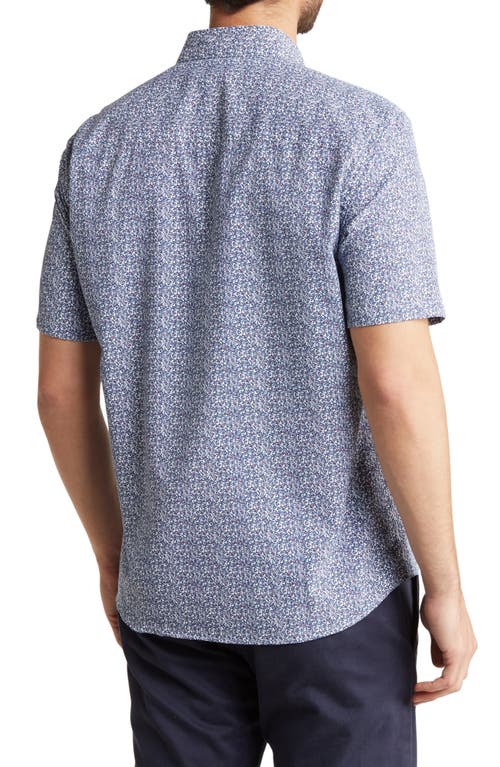 Westzeroone Bowfin Short Sleeve Button-up Shirt In Blue/white