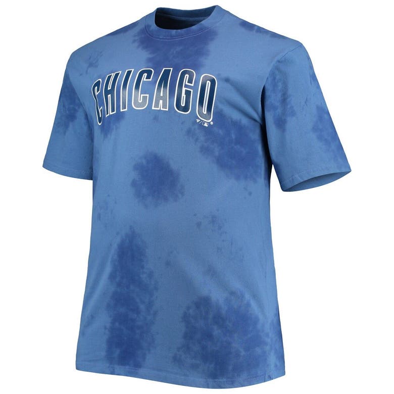 Profile Men's Royal Chicago Cubs Big And Tall Tie-dye T-shirt