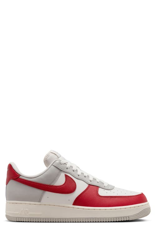 Shop Nike Air Force 1 '07 Lv8 Basketball Sneaker In Light Iron Ore/gym Red