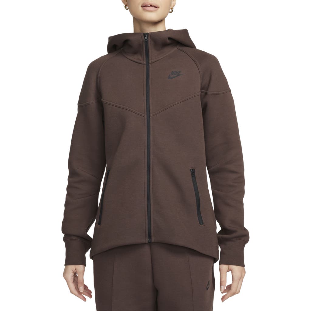Nike Sportswear Tech Fleece Windrunner Zip Hoodie In Baroque Brown/black