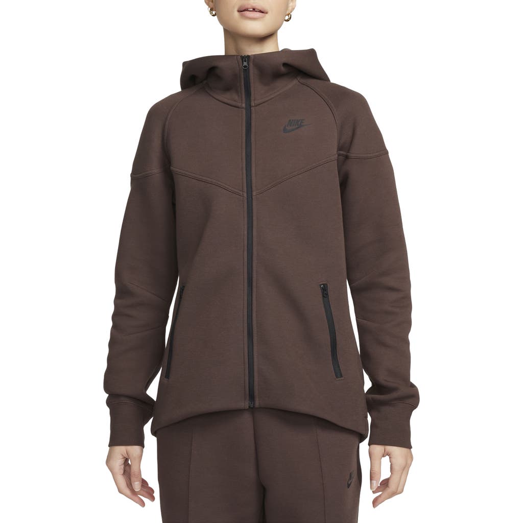Nike Women's Sportswear Tech Fleece Windrunner Full-zip Hoodie In Baroque Brown/black