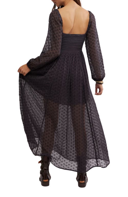 Shop Free People Malina Eyelet Long Sleeve Maxi Dress In Dark Scales