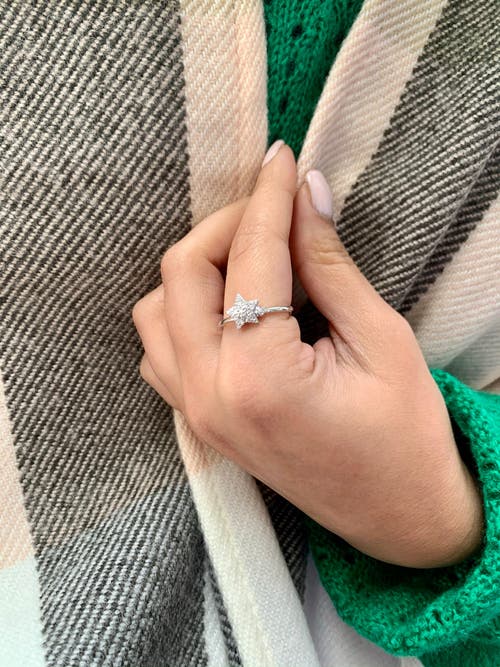 Luvmyjewelry Dazzling Star Bezel Sterling Silver Diamond Ring In Silver