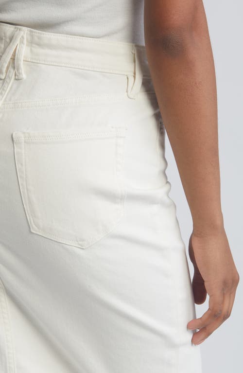 Shop Good American Denim Midi Skirt In Cloud White001