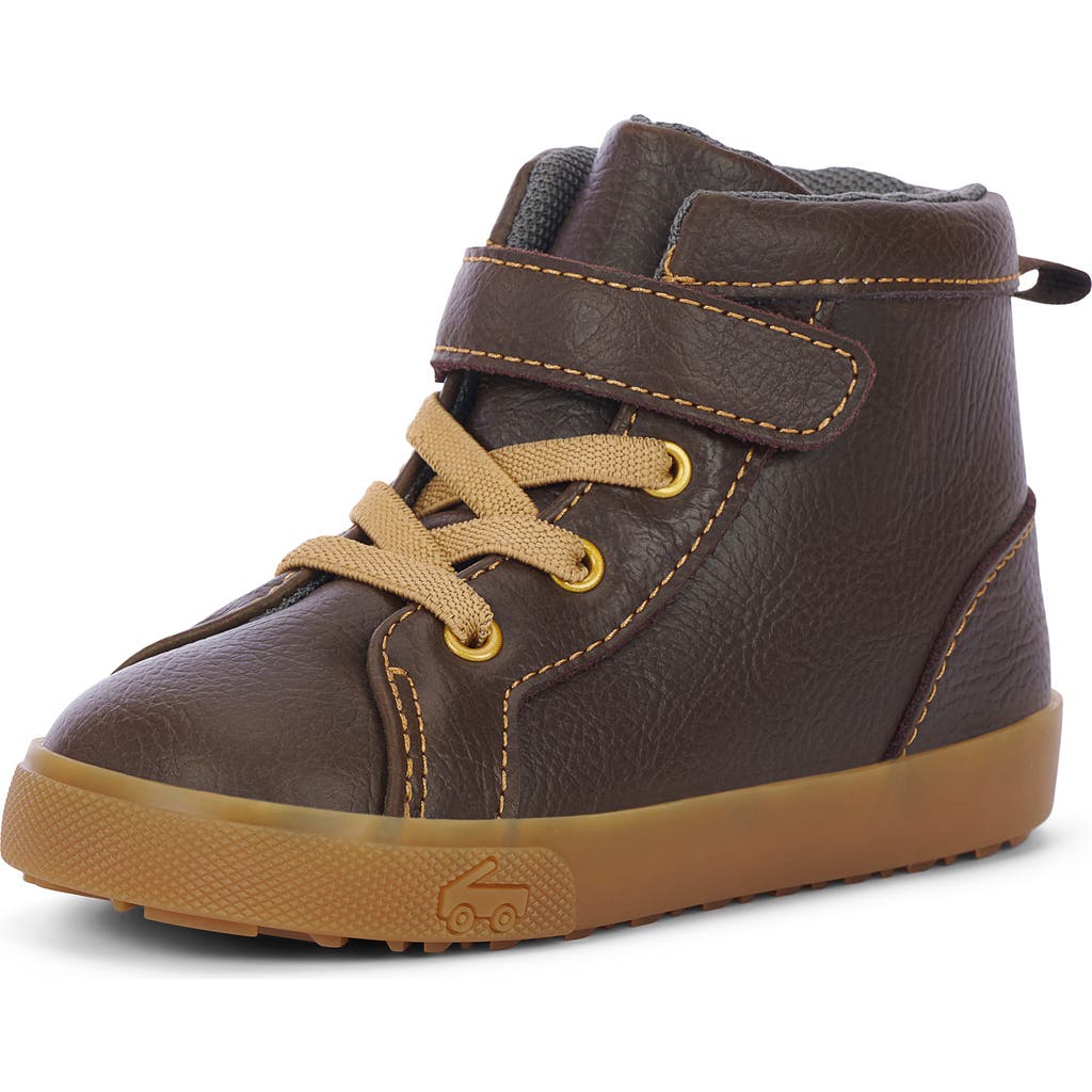See Kai Run Hudson High Top Sneaker In Chocolate Brown