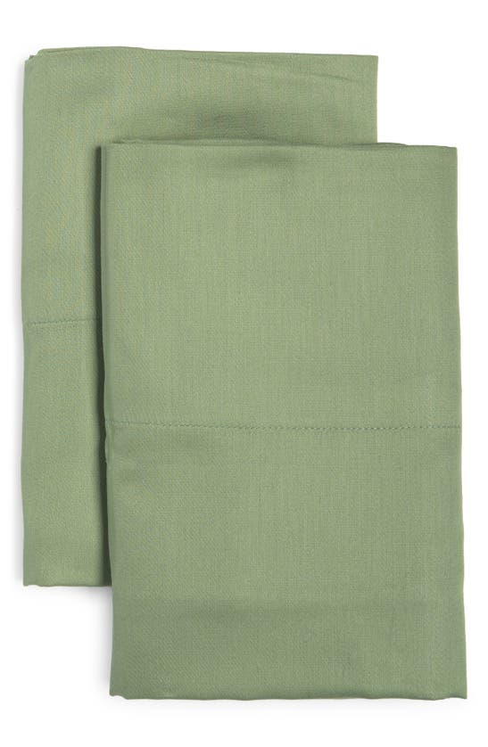Ted Baker Plain Dye Collection Set Of 2 Standard Pillowcases In Soft Green