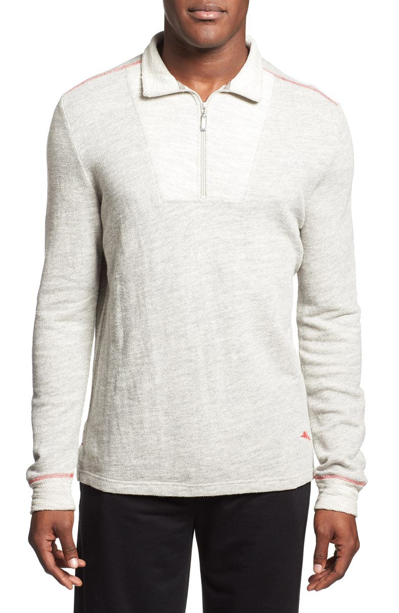 Tommy Bahama Heathered Slub French Terry Half Zip Pullover | Nordstrom