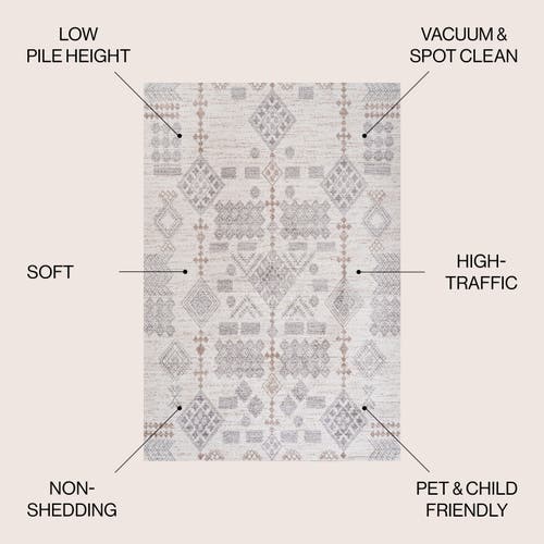 Jonathan Y Bhalil Berber Diamond Geometric Area Rug In Beige/gray