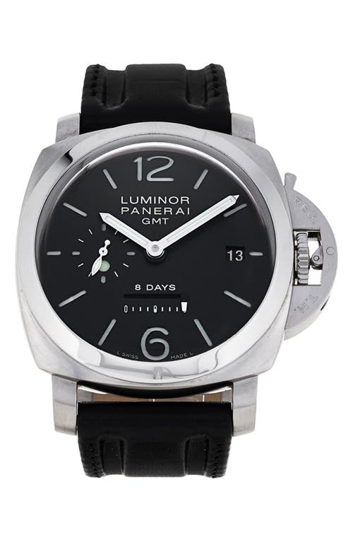 Shop Watchfinder & Co. Panerai  Luminor 8 Days Leather Strap Watch, 44mm In Black