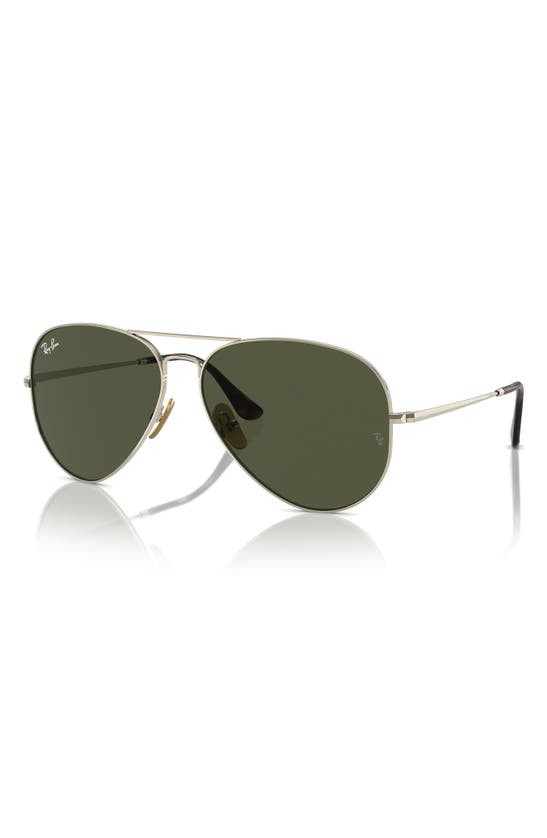 Shop Ray Ban Ray-ban 58mm Pilot Aviator Sunglasses In Gold Flash