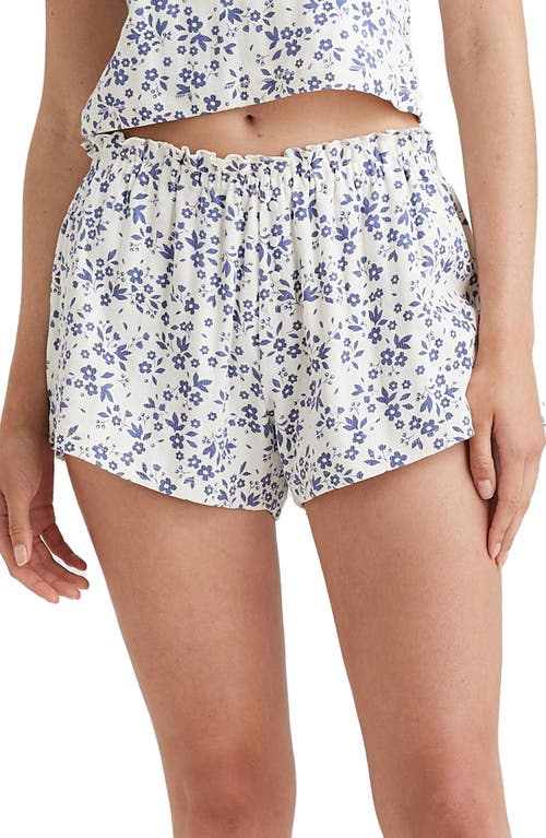 Shop Papinelle Pippa Organic Cotton Pointelle Pajama Shorts In Ecru