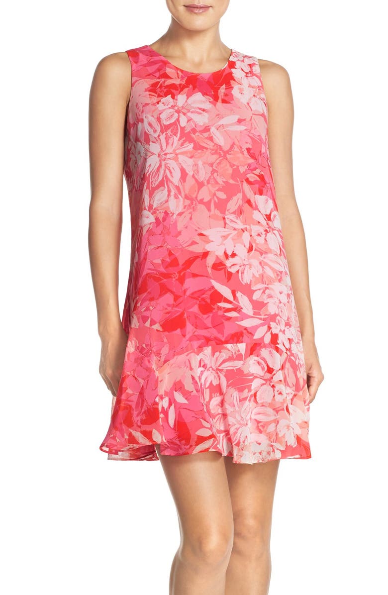 Vince Camuto Floral Print Chiffon Dress (Regular & Petite) | Nordstrom