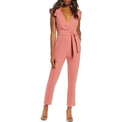 Adelyn Rae Cai Ruffle Cap Sleeve Jumpsuit