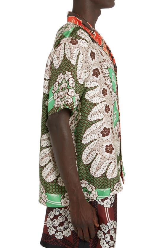 Valentino Bandana Floral-print Silk Shirt In Multicolor