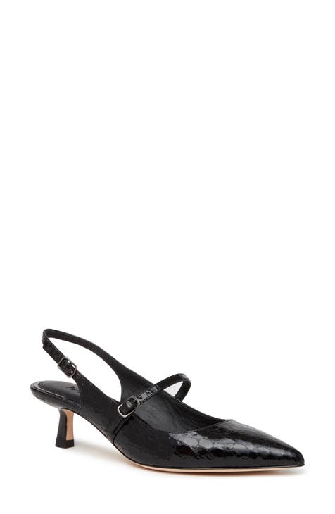 Black slingback pumps closed toe best sale