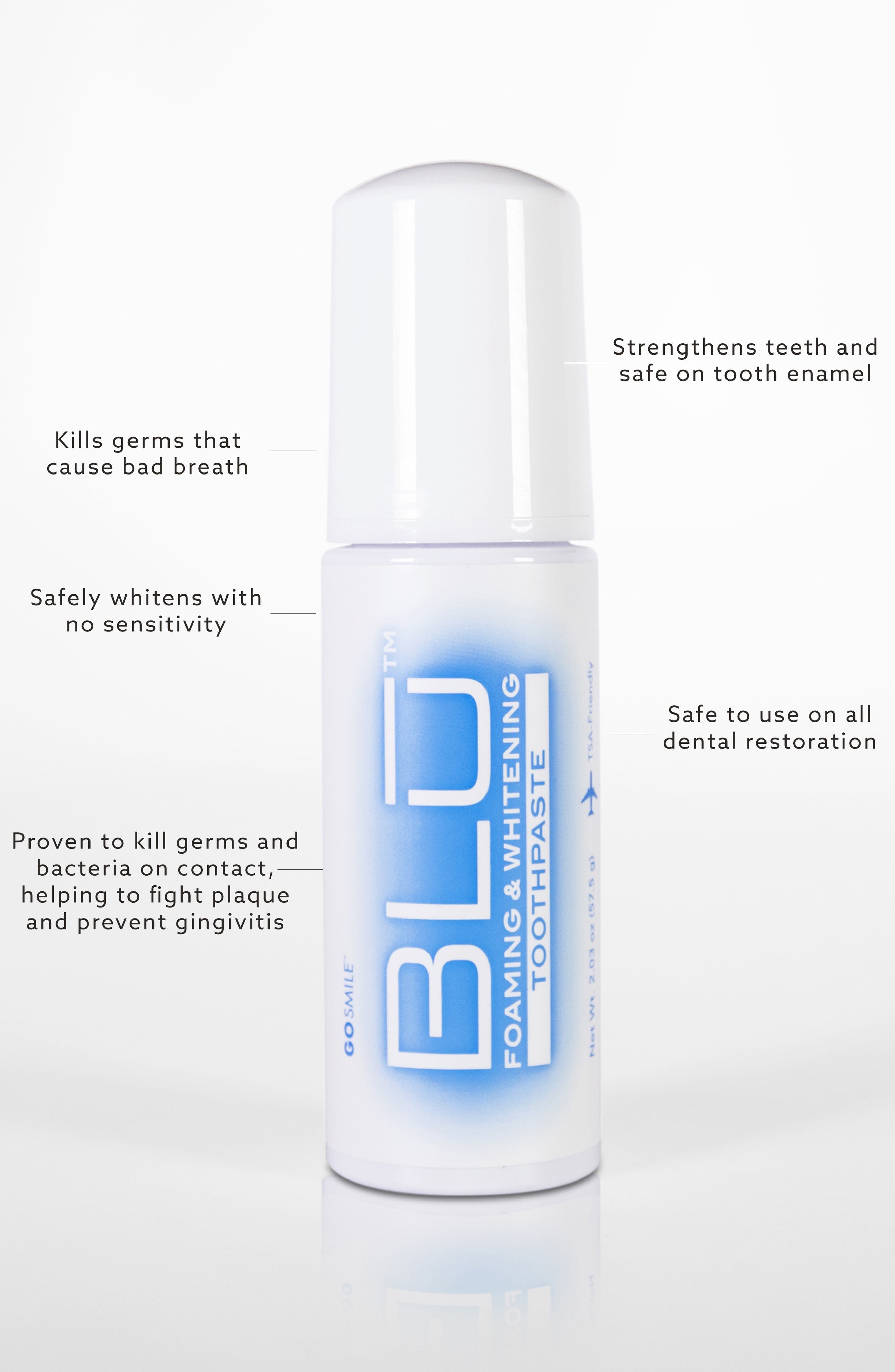 blu foaming toothpaste