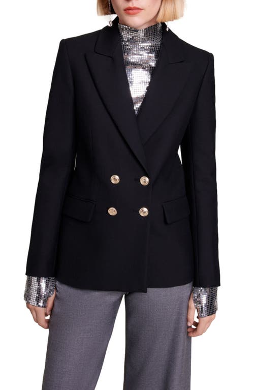 maje Viking Double Breasted Blazer Black at Nordstrom,