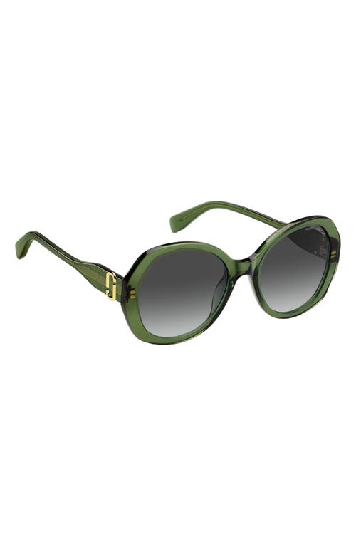 Marc Jacobs Marc 763s Acetate Oval Sunglasses In Green/grey Azure