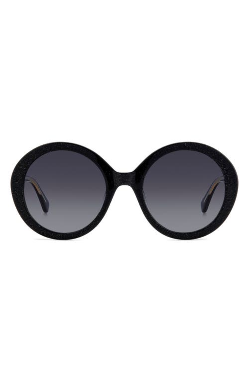 Kate Spade New York Zya 55mm Gradient Round Sunglasses In Black/grey Shaded