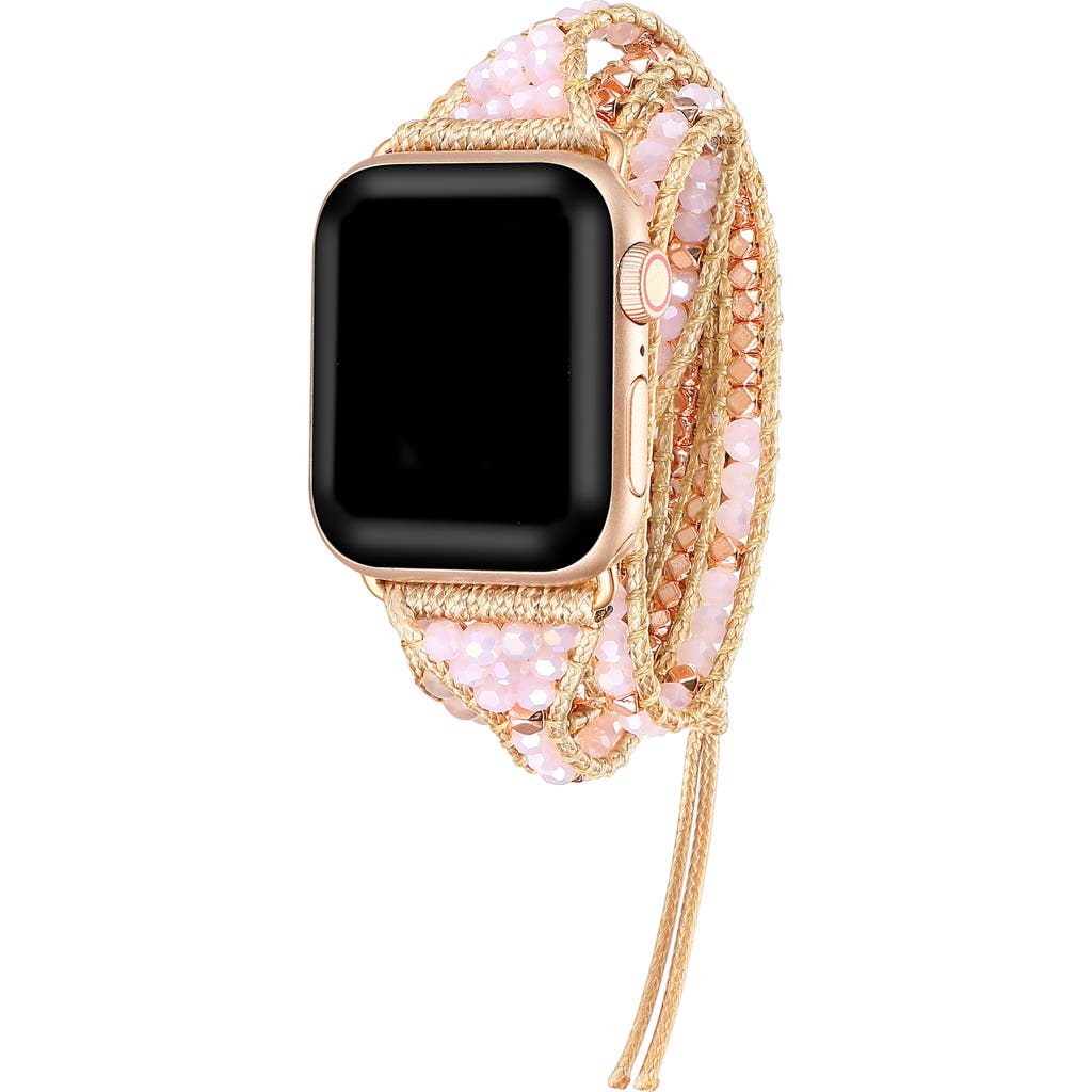The Posh Tech Beaded Wrap Apple Watch® Watchband In Gold