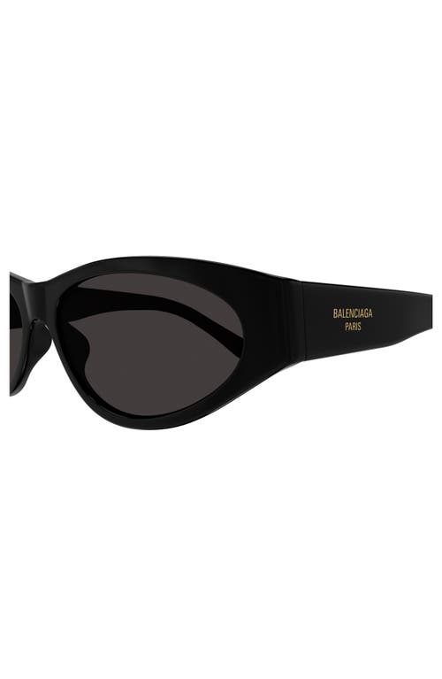 Shop Balenciaga 60mm Oval Sunglasses In Black