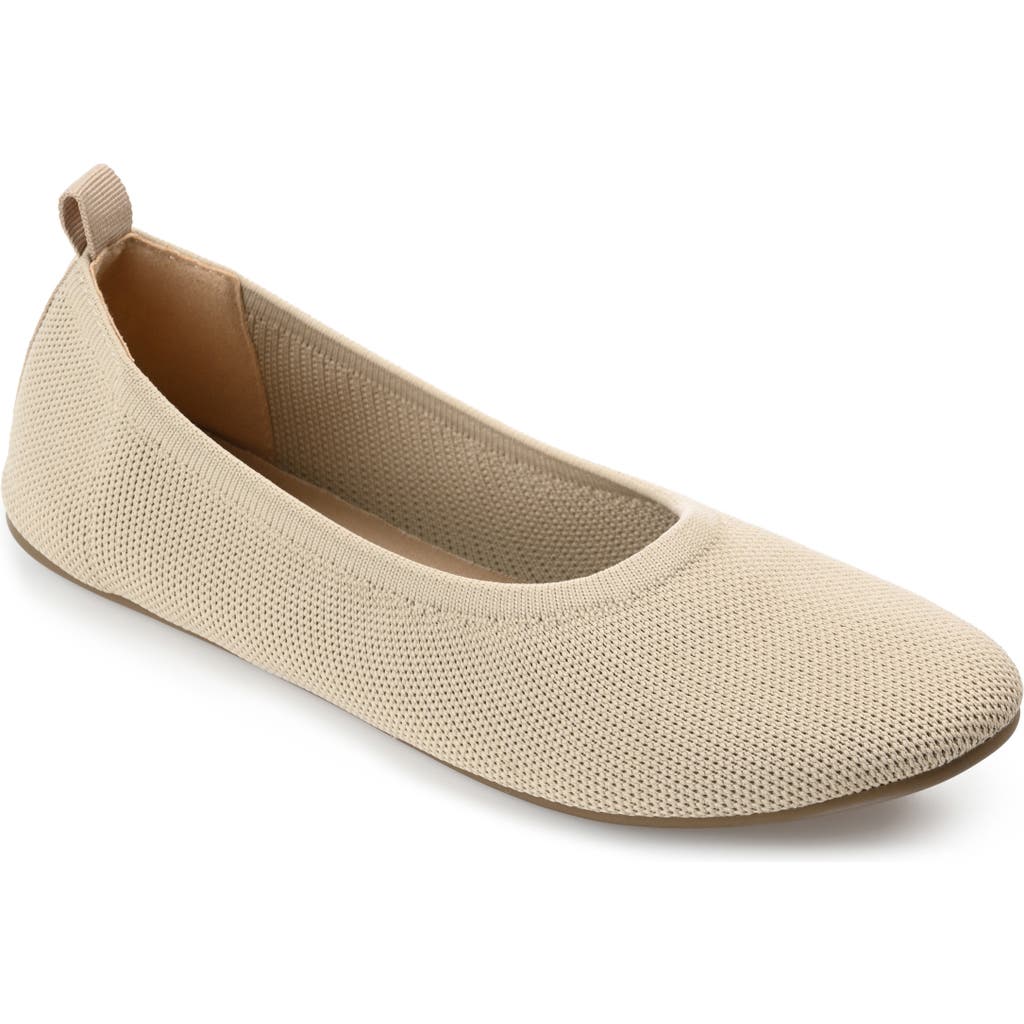 Shop Journee Collection Jersie Knit Ballet Flat In Taupe