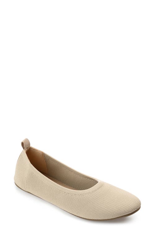 Shop Journee Collection Jersie Knit Ballet Flat In Taupe