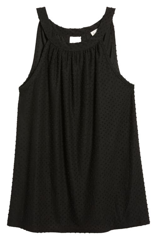 Loveappella Clip Dot Halter Tank Top In Black