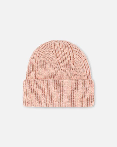 Shop Deux Par Deux Girl's Mid-season Knit Hat Dusty Pink In Cameo Brown