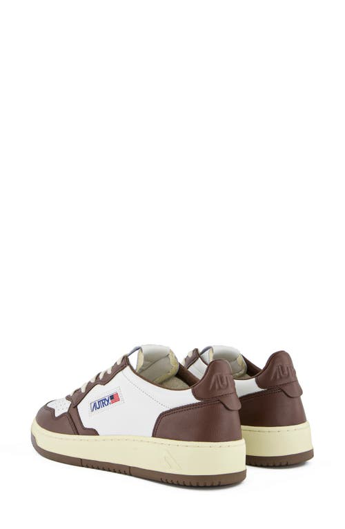 Shop Autry Medalist Low Top Sneaker In Leather/leat White/chestnut