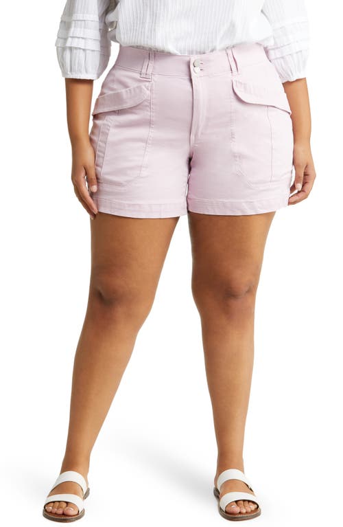 'Ab'Solution Flap Pocket High Waist Shorts in Icy Violet