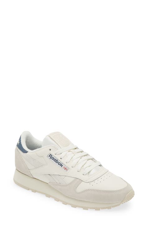 Mens White & Grey Reebok Classic Leather Trainers