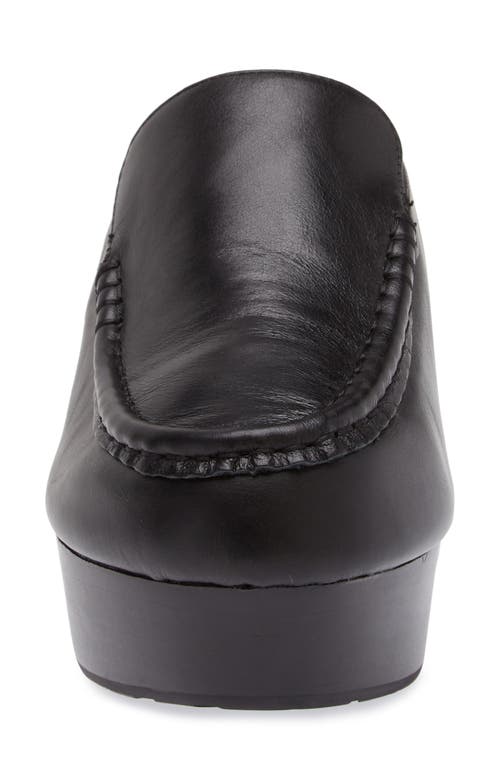 Chocolat Blu Gemm Platform Loafer Mule In Black Leather