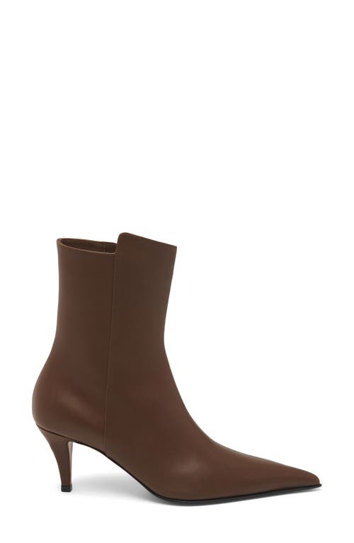 Shop Alexander Mcqueen Birdee Pointed Toe Bootie In Cuoio