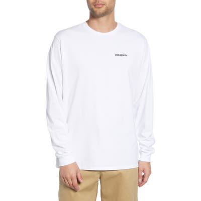 Patagonia Line Logo Ridge Long Sleeve Responsibili-Tee T-Shirt, White