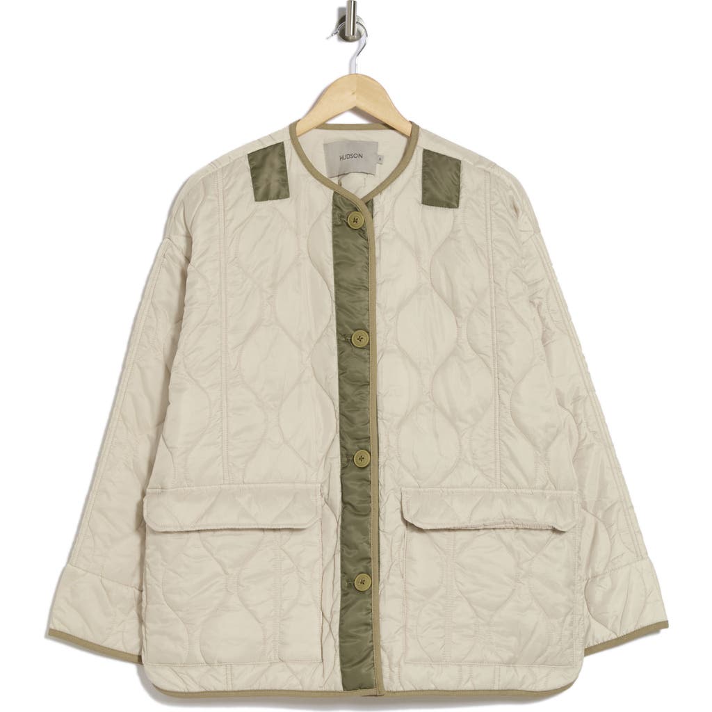 Hudson Jeans Oversized Liner Jacket In Natural