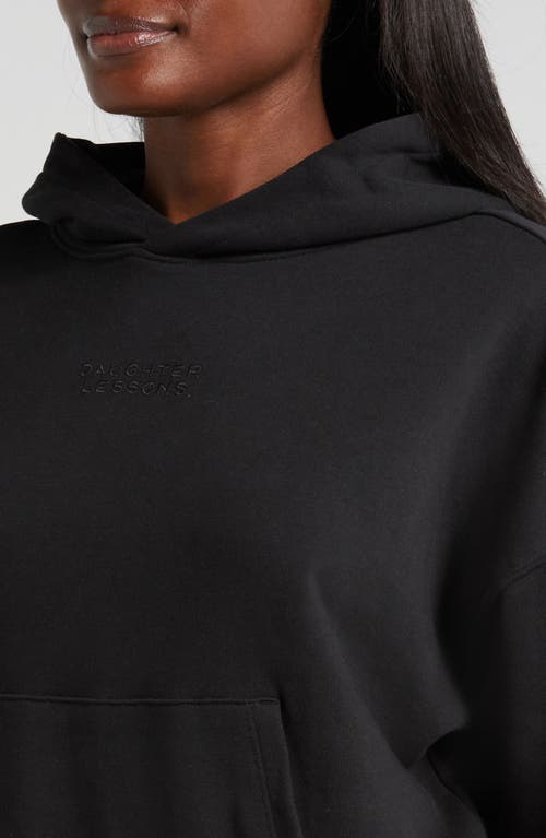 Shop Daughter Lessons Relaxed Crop Hoodie In Black