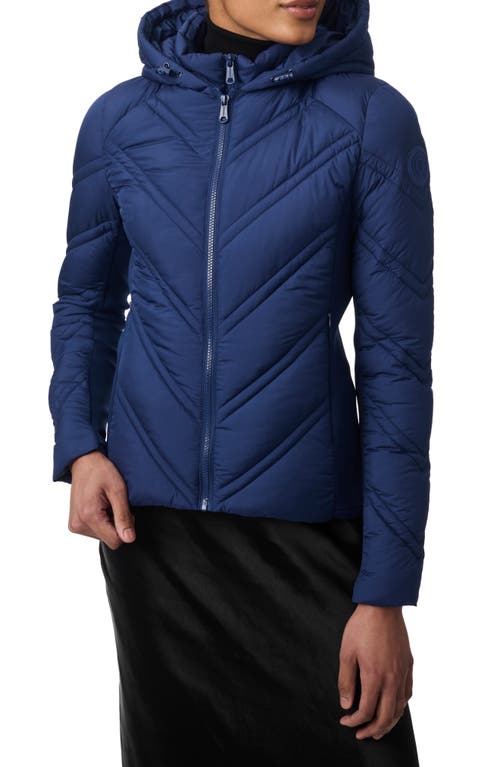 Bernardo Hooded Puffer Jacket With Bib In Navy