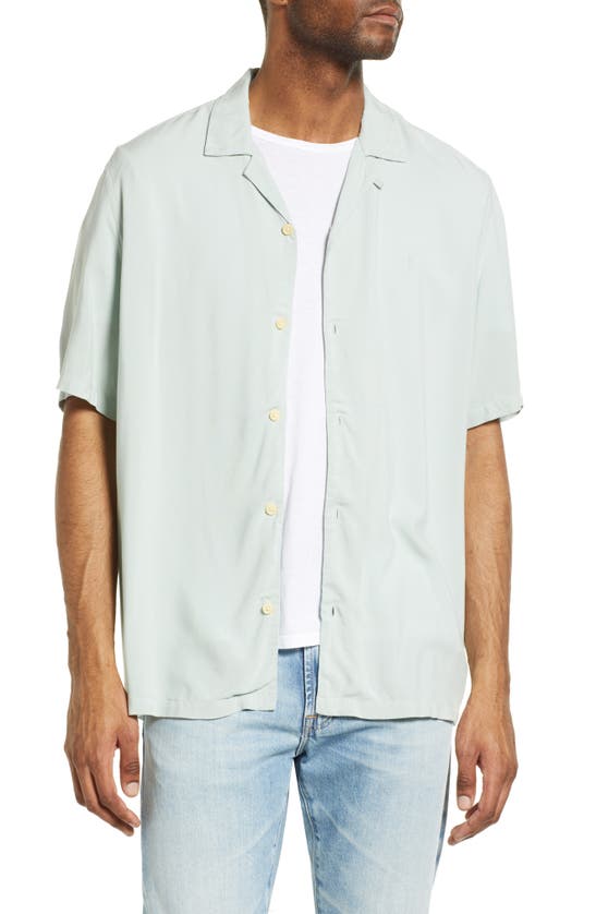 Allsaints Venice Relaxed Fit Short Sleeve Button-up Camp Shirt In Vintage Green