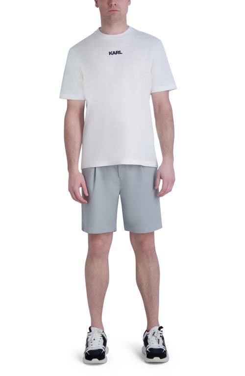 Shop Karl Lagerfeld Paris Linen & Cotton Chino Shorts In Grey