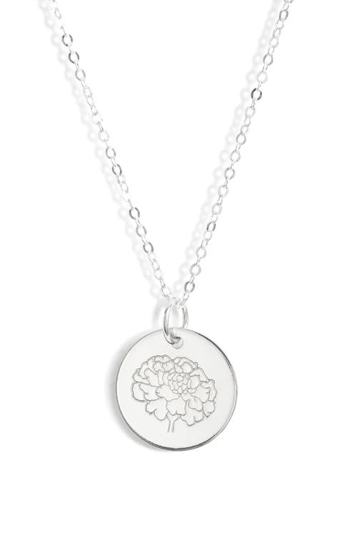Birth Flower Necklace in Sterling Silver - October